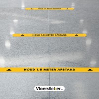 1,5 meter lijn afgerond zwart-geel 150 x 7,5 cm (min. 4 stuks)