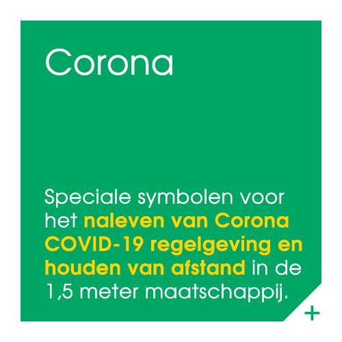Covid-19 corona stickers en signs
